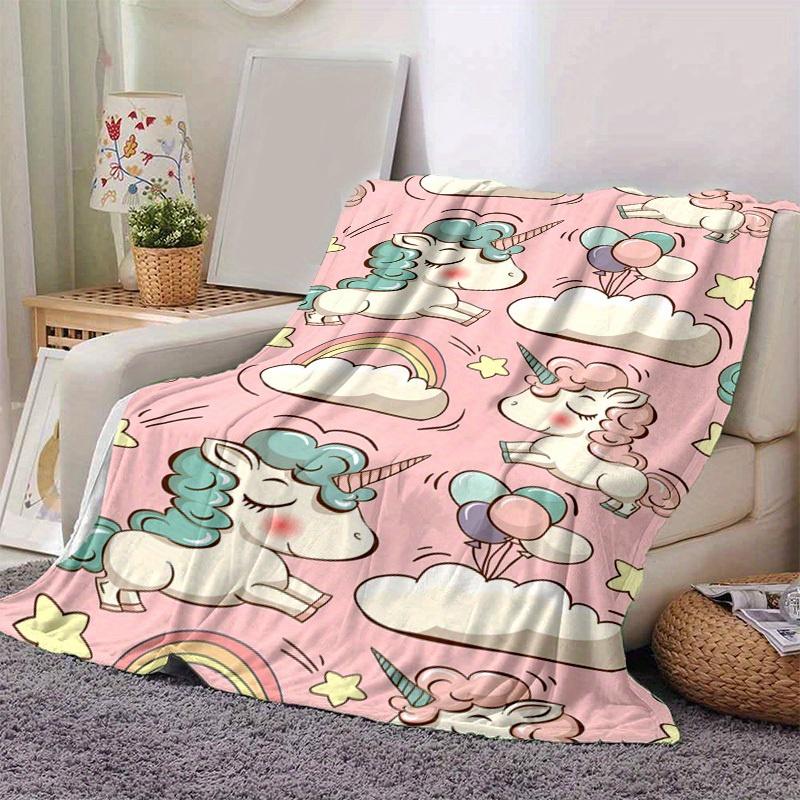 1pc. Cute Unicorn Patterned Blanket - Perfect for Home, Office, Outdoor Use, Gift Idea,