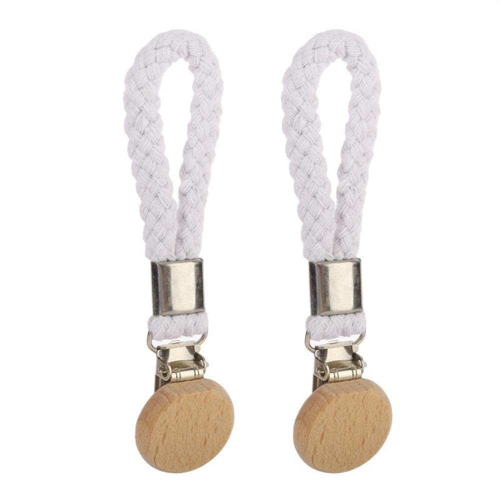 2 PCS Woven Rope Metal Storage Clip Multifunctional Wear-resistant Bathroom Towel Clip Space Saving No-Drill Hanging Clip