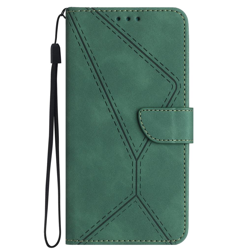 HT05 For Samsung Galaxy M35 5G Case Skin-Touch Lines PU Leather Phone Cover