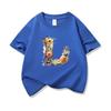 Kids Cotton T Shirt Floral Letter L Print Crew Neck Short Sleeve Tee Casual Boys Girls Summer Tops
