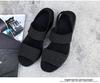 Damen-Sandalen mit gewebtem Elastikband - Frühling/Sommer 2020, Rutschfeste flache Schuhe mit niedrigem Keilabsatz, Komfort-Tanzschuhe