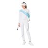 TaylorMade Tour TM Chic Long Sleeve Polo Shirt, White, Size L, Women's, 2024FW UN399