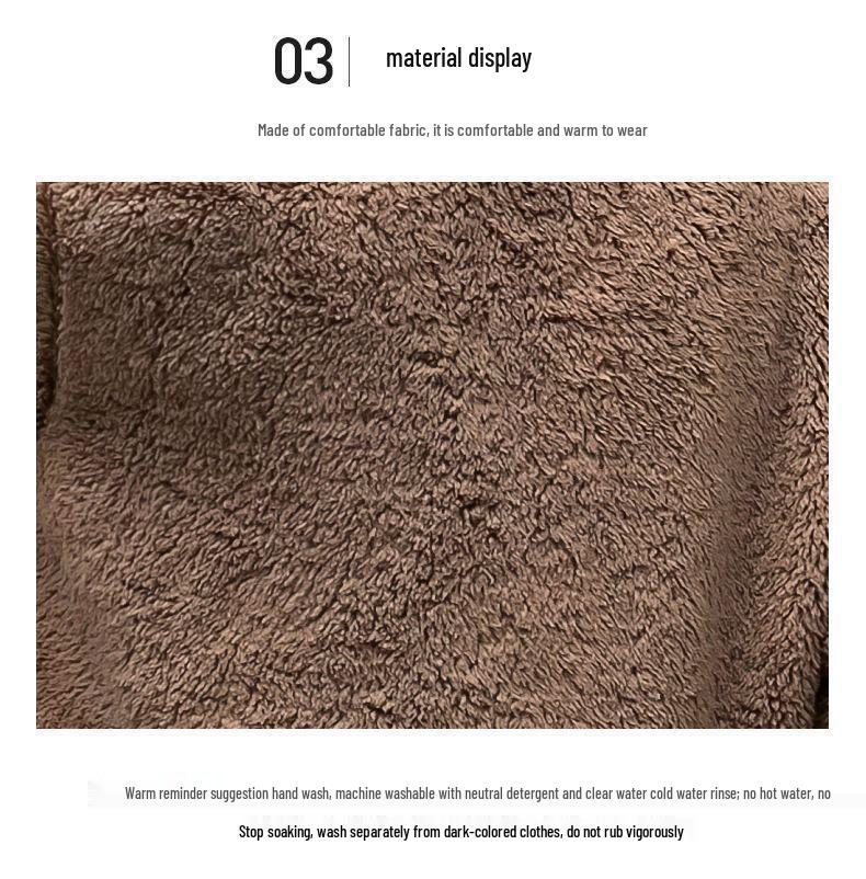 Women's Double-Sided Coral Fleece Hoodie Jacket - Thickened and Warm for Autumn and Winter