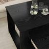 Coffee Table Set 2 Pcs Black Oak Effect Wood Based Material