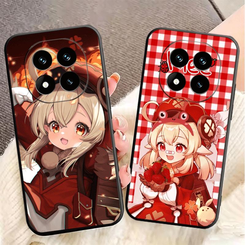 Genshin Impact Klee Soft Phone Case for Xiaomi Redmi Note 12 13 14 15 Pro Plus 11 12S 11S 11T 10 4G Black Cover Back Shell