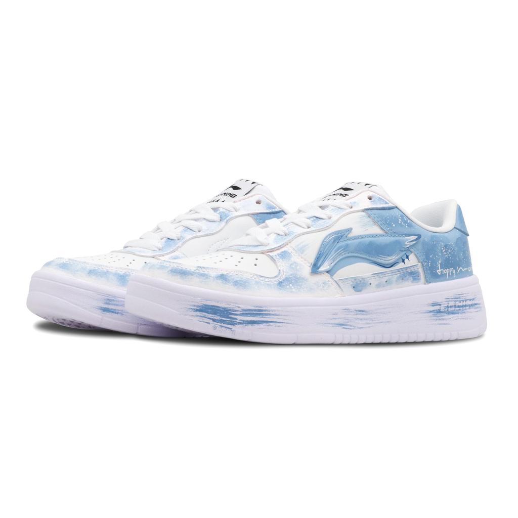 Li Ning Floating Boat Odporne na poślizg Odporne na ścieranie Niskie Buty do skateboardingu Męskie Białe Niebieskie AGCS419-1(Drużyna791-)