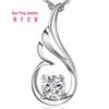 Korean Fashion Imitation Silver Zircon Pendant Necklace for Women