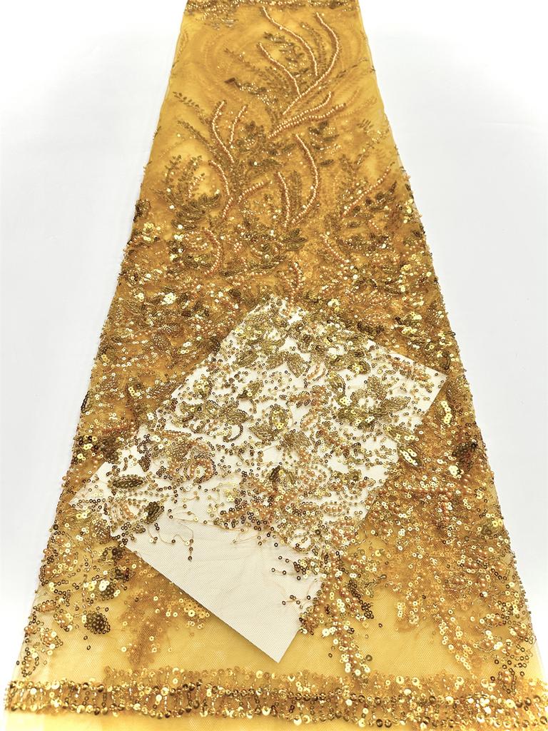 Luxury Hight Quality Nigeria Sequins Net Embroidery Lace Fabric African Mesh Lace Fabric 2025 French Tulle Lac For Women Wedding