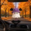 Cute Halloween Bag Charm Handmade Crochet Ghost Keychain, Plush Animal for Bags Portable Keychain Car Keys, Spooky Festive Knitted Ornament