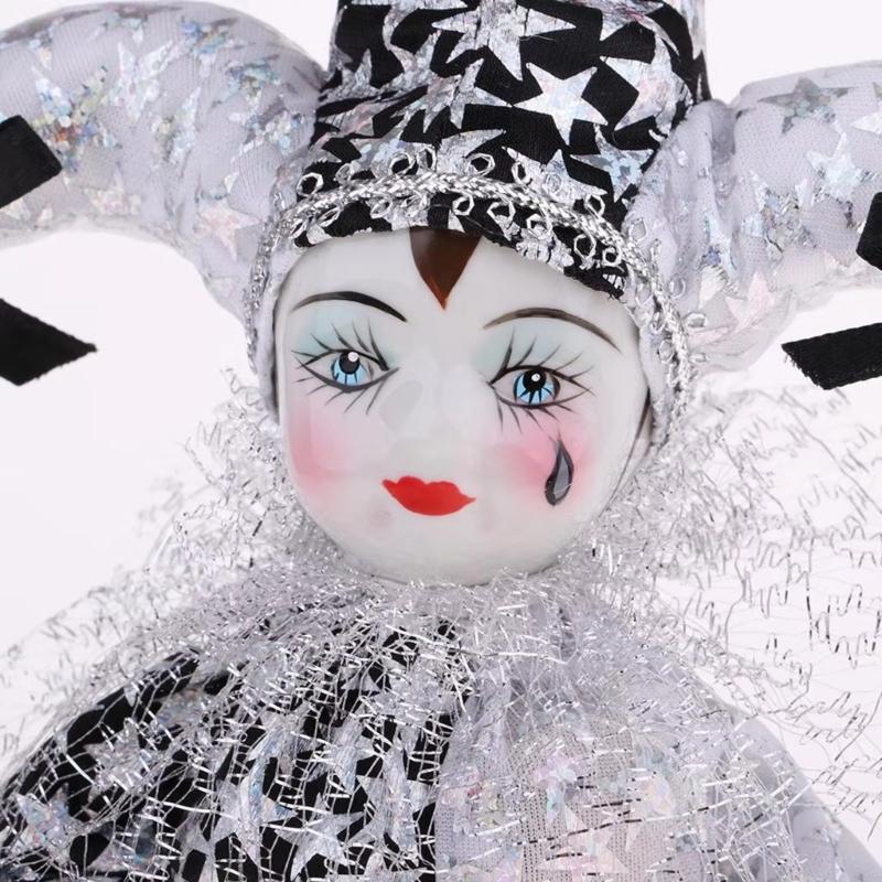 Ceramic Weeping Angel Clown Doll Figurine Unique Handcrafts Art Piece For Emotional Connection Shelf Table Display