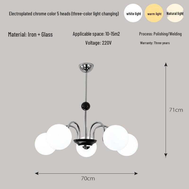 French Minimalist Chandelier: Mid-Century Sputnik Light for Living Room, Bedroom, Dining Area - Romantic Cream Style Lighting