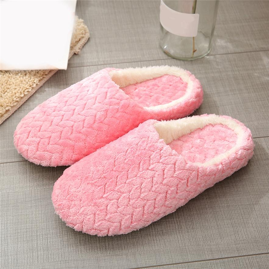 Unisex Winter Warm Slippers Indoor Floor Shoes Non-slip House Shoes