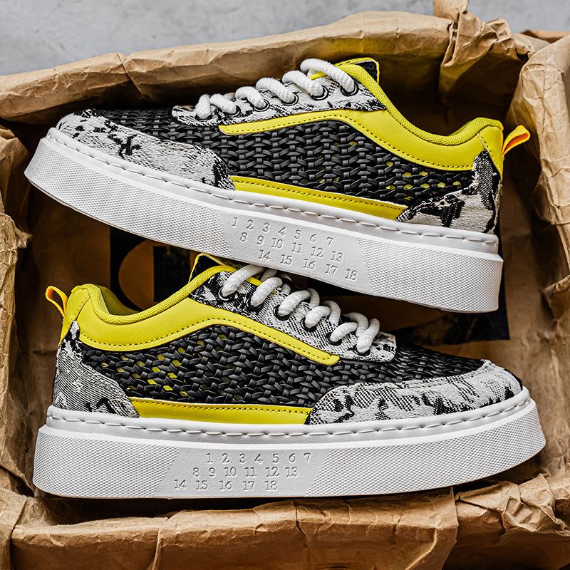 

Men s shoes summer new breathable mesh thick baseplate shoes heightened sole design trend casual combination 39