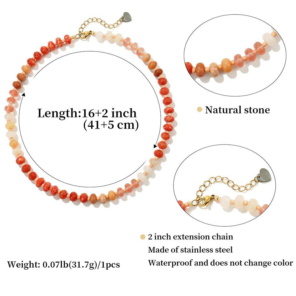 Bohemian Rainbow Natural Stone Beaded Necklace