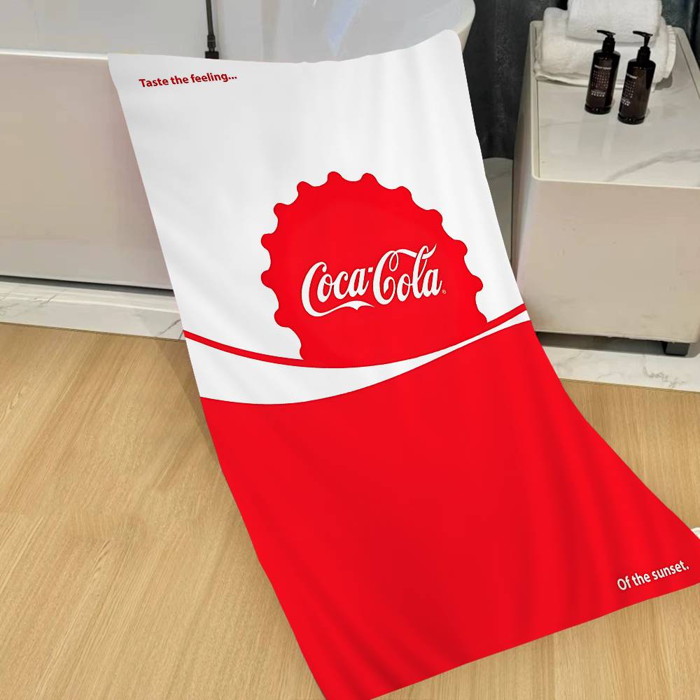 C-COCA Logo C-COLAS Anime Strand Schwimmtuch Weiches Saugfähiges Waschlappen Kindergeschenke Für Kinder Reisen Camping Fitnessstudio