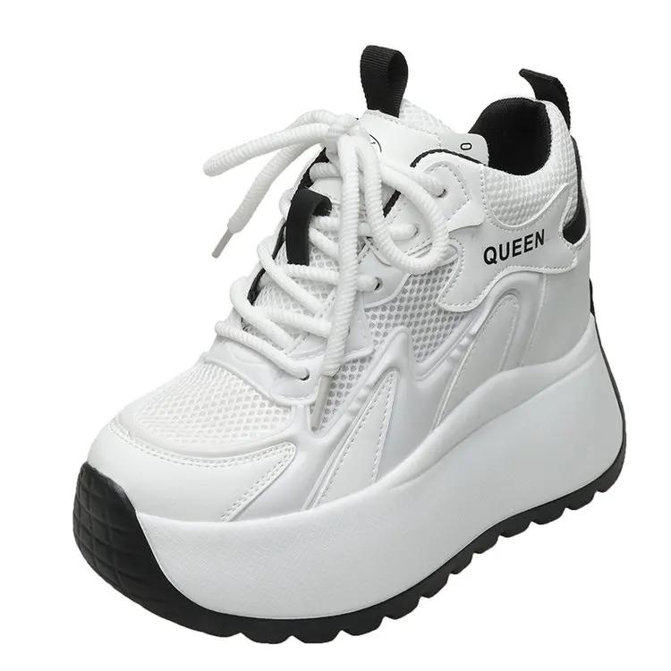 Mode 10CM Damen Chunky Sneakers Neu 2024 Herbst Hohe Plateau Mesh Dad Shoes Damen Casual Trainer Sneakers Dicke Sohle Vulkanisierte Schuhe
