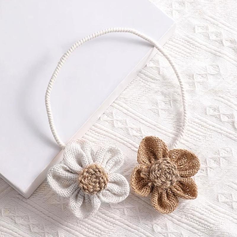 2Pcs Japanese Flower Curtain Tiebacks Bohemian Iron Rope Curtain Drapes Holder Clip Drapery Holdback Farmhouses Decors