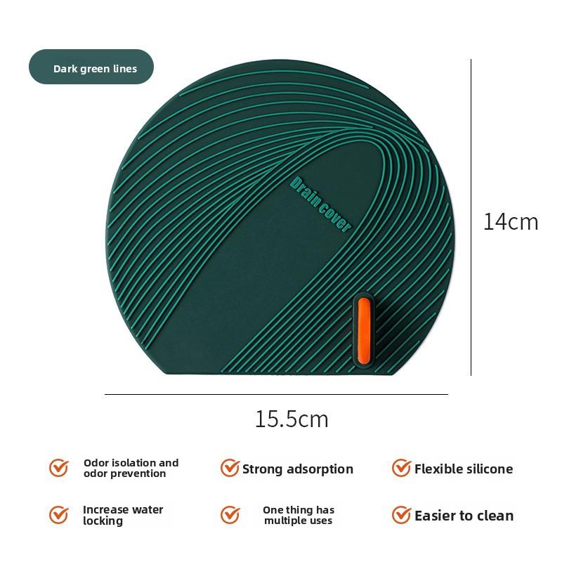 Floor Drain Cover, Kitchen Sewer Floor Drain Deodorizer, Bathroom Silicone Odor Isolation Pad, Kitchen and Bathroom Floor Mat