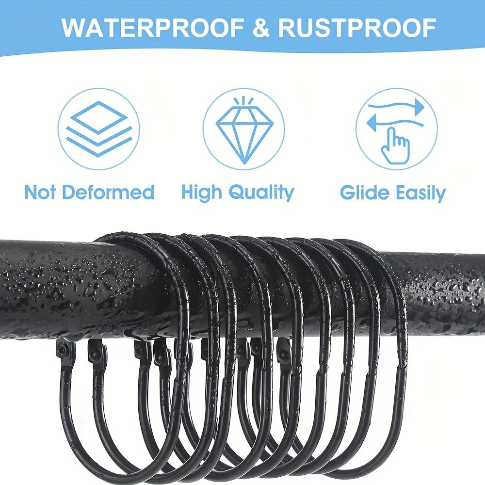 Kroužky na sprchový závěs, 1ks Hák na sprchový závěs, Oválné zacvakávací kroužky na sprchový závěs, Kroužky na sprchový závěs odolné proti korozi