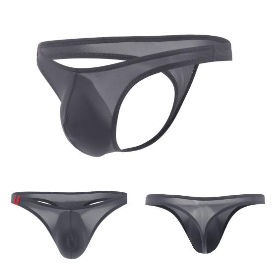 Men Briefs T Shape Thin High Elasticity Solid Color U Convex Pouch Male