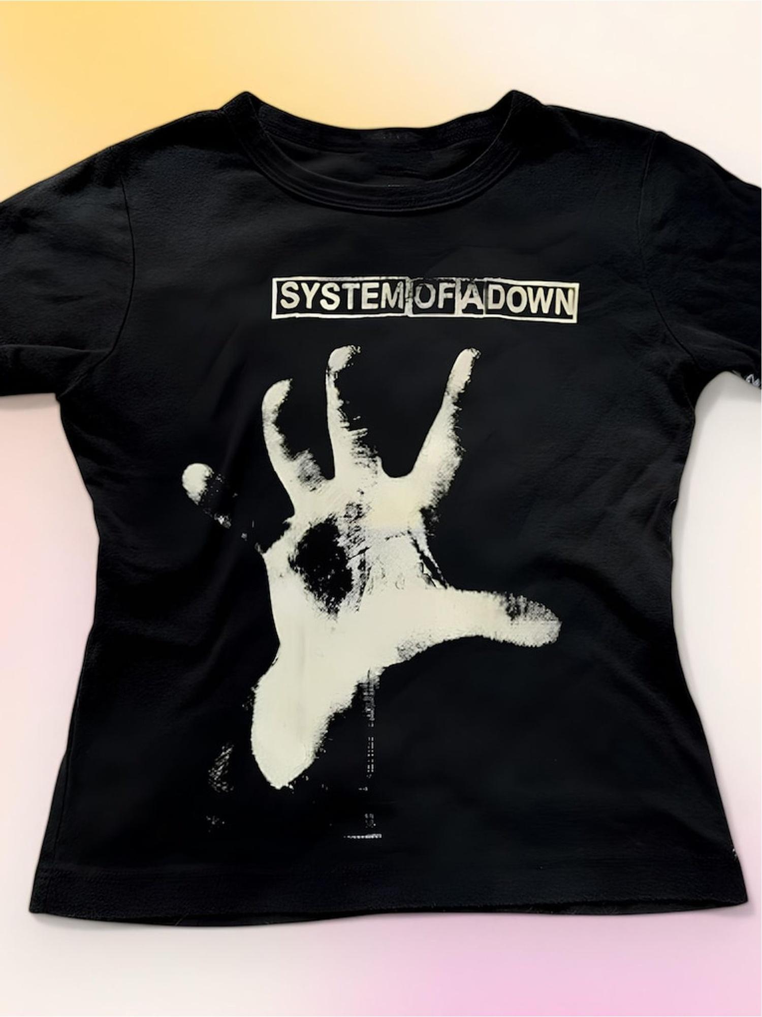 

System of a Toxicity Album T-Shirt with Chop Suey Lyrics & Iconic Logo Print - SOAD Fans Collectible Heavy Metal Band Tee XXL