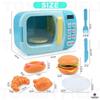 TOMMYFIELD Microwave Oven Pretend Play Kitchen for Sound and 31 Blue Toy, Kids, Rotating, Pieces,