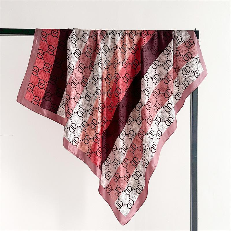 90 * 90 cm Nytt silkeskjerf Dame Vår- og sommerdekorativt skjerf Solkrem reisesjal Høst- og vinterskjerf tynn utgave