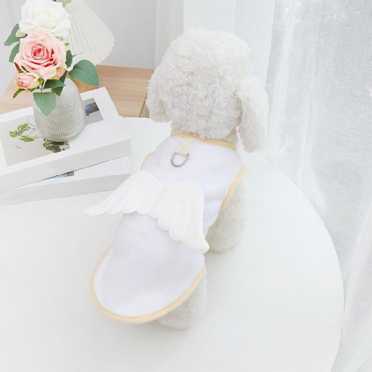 Hundeweste Frühling Flauschiger Stoff mit Cartoon-Flügel Pullover Mantel Kleidung Bekleidung