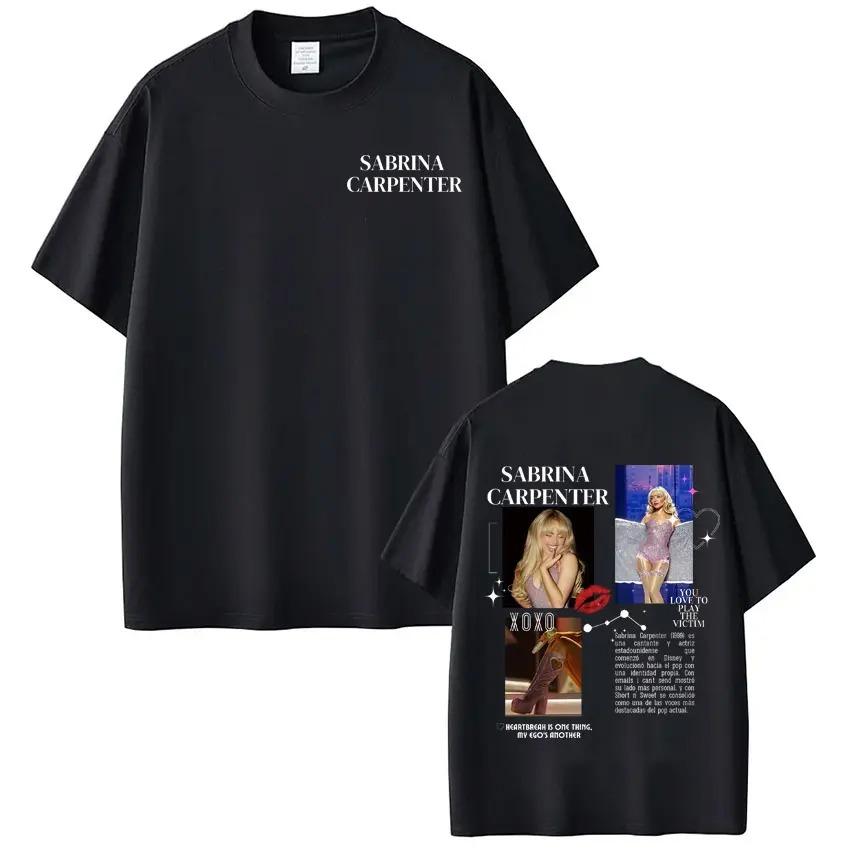 2026 Singer Sabrina Carpenter Tour Graphic TShirt Unisex Women Harajuku Tshirts Loose Cotton Aesthetic Trendy ONeck Tshirts