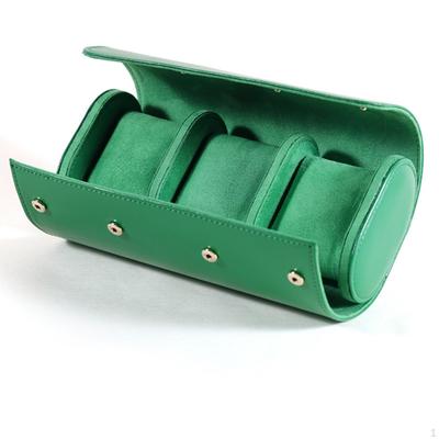 Watch Roll with Three Compartments Cylindrical Travel Structured for Journeyers,