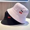 New Summer Fisherman Hats Women Cherry Embroidery Hat, Spring and Autumn Korean Style Casual Foldable