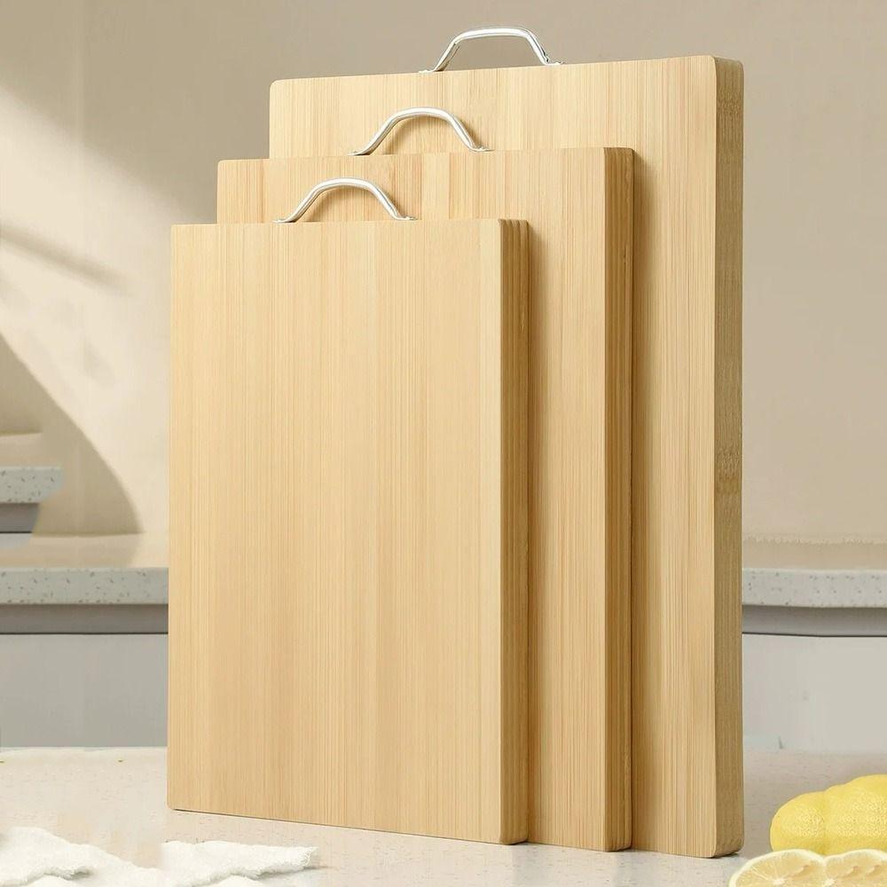 Rectangle Bamboo Chopping Board with Handle Butcher  Chopping Blocks Tool Wooden Tray  Home Use