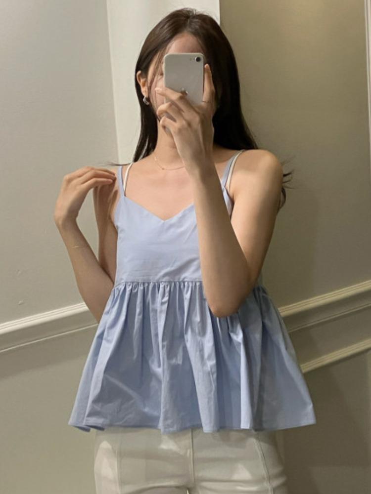 

Южная Корея шикарный летний универсальный топ-жилет на бретельках женский винтажный элегантный топ-майка женские топы на бретельках