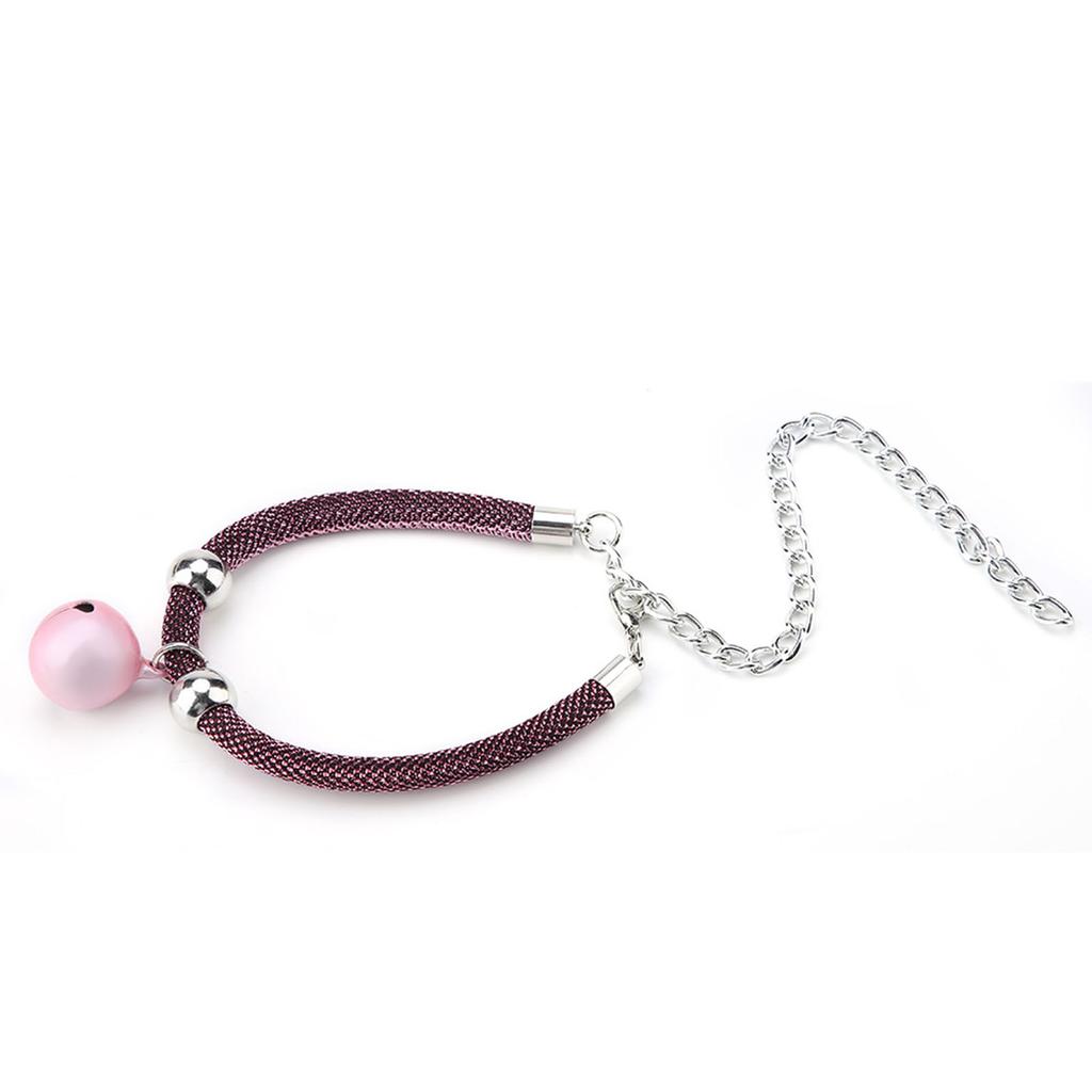 Japanese Style Pets Necklace Nylon Accessory Kitten Supply Cat Bell Collar w Extension Chain