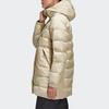 Adidas Warm Windproof Solid Color Mid-Length Down Jacket With Hood Women Outerwear Champagne GE9981