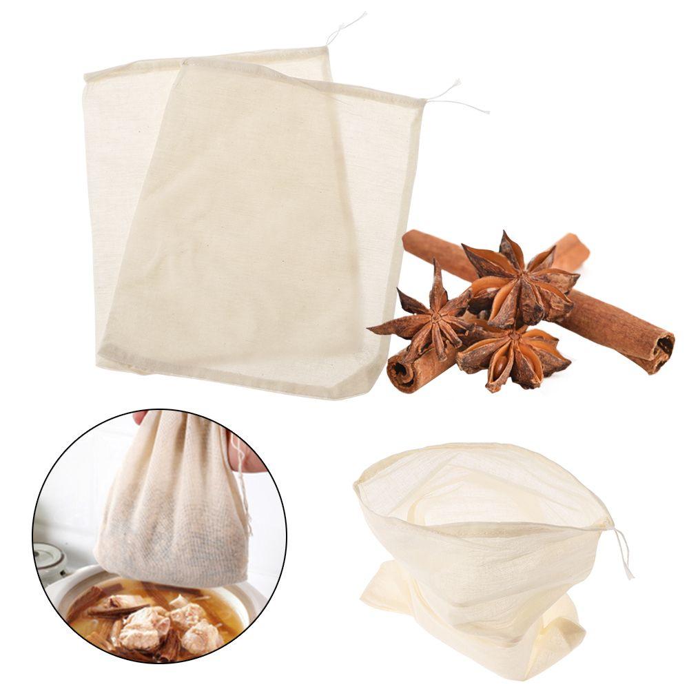 Cotton Filter Bag Reusable Cotton Food Filter Mesh Bag Strainer Mesh Nut Milk Bean Muslin Soup Filter Supplies Food Colander