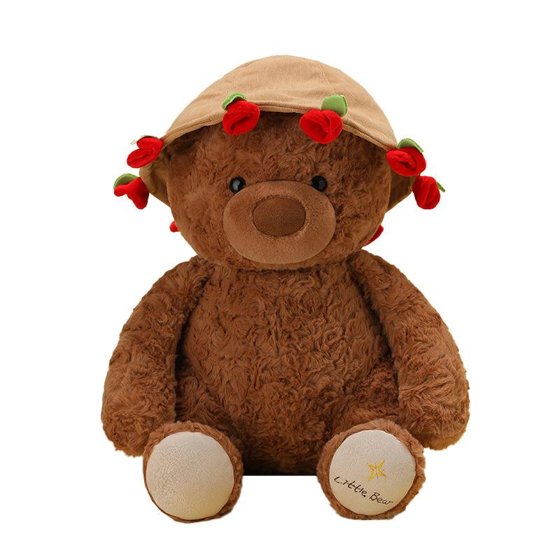 Fragrance of Ever-changing Rose Bear Plush Toy Confession Doll 520 Valentine's Day Gift Hat Flower Teddy Bear