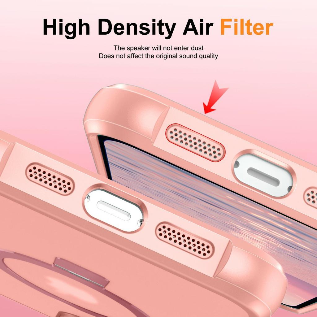 For iPhone 17 Case Compatible with MagSafe Ring Holder Kickstand TPU+PC Phone Cover