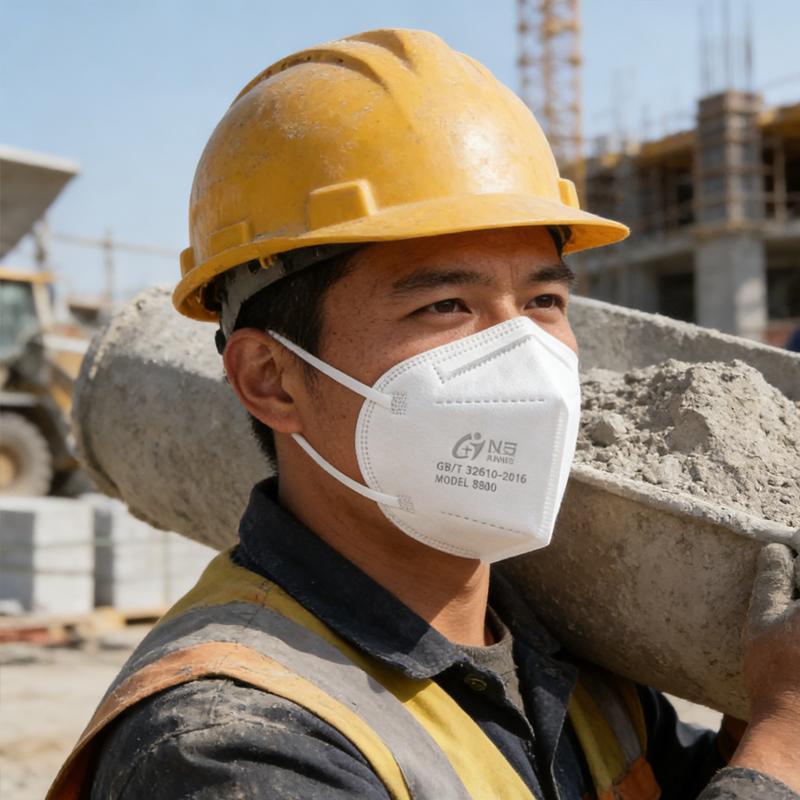 10pcs KN95 Breathable and Non-stuffy Protective Mask Hanging Ear White Disposable Mask Industrial Polishing Dust and Fog Mask