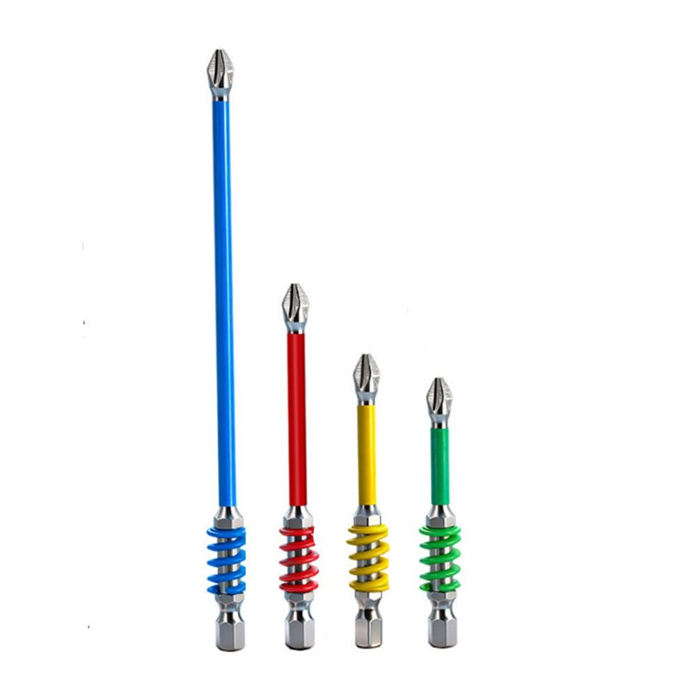 Magnetic Screwdriver Drill Bits With Spring 65/70/90/150 Mm Spring Screwdriver Bit 1/4'' Hex Shank Anti-Slip Impact Batch Head