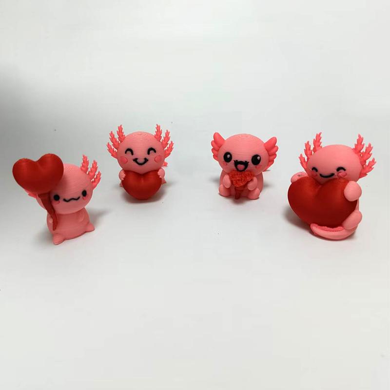 

4pcs 3d Printing Salamander Figures Ornament Home Accessories Living Room Decoration For Kids Adults Festival Party Gift