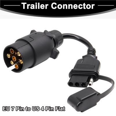 Europa till USA Trailer Light Converter för europeisk 7-polig till amerikansk 4-polig Adapter Kabelkontakt Trailer Plug Tillbehör