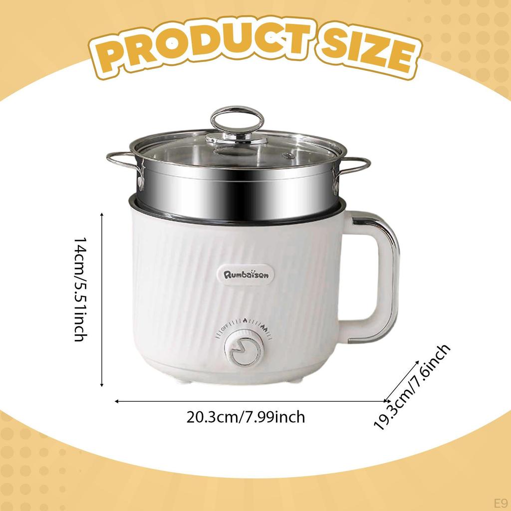 Mini Ramen Cooker Shabu Pot Electric for Home Pasta Boil Water Yellow Single