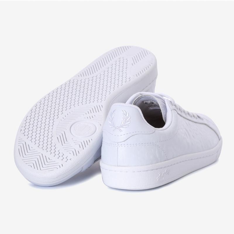 Fred Perry Unique Embossed Pattern Leather Sneakers B721