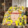 One-Punch Man Flannel Blanket Printed Comfortable Warm, Fits Bedrooms, Sofas, Beds, Chairs, Picnics, Travel -HE39