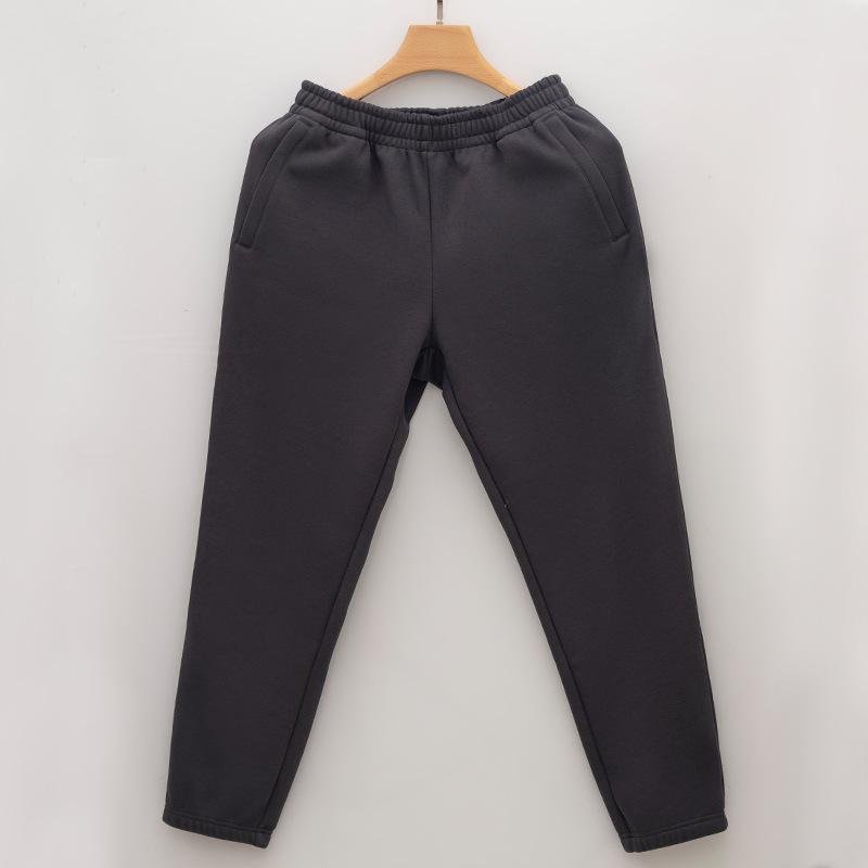 

New Zipper Bag Fleece Sweatpants for Men and Women, Loose Foot-tied Cotton In Autumn and Winter, Casual Thickened Thermal Sweatpants 4XL