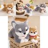 Charming Gray And Brown Shiba Inu Plush Toy With Soothing Bell For Kids And Home Decor
