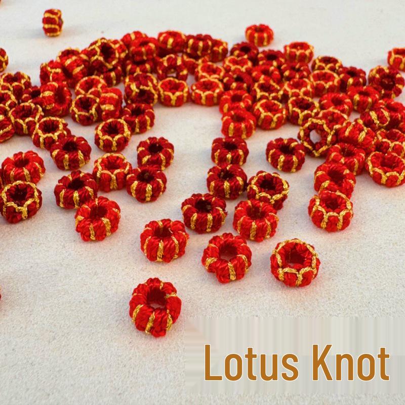 Seiko Handmade Woven Lantern & Lotus Knot Spacer Beads - Non-slip Hand Rope Accessories with 3mm Hole