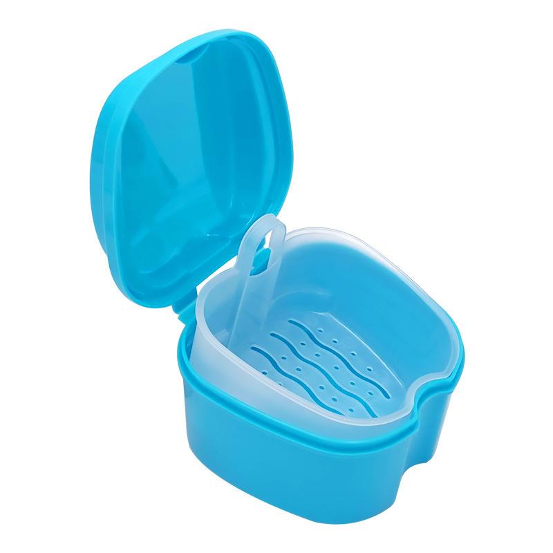 Portable Plastic Cases Denture Box Oral Cavity Cleaning Denture Storage Case Mini Tooth Clean Sanitary Drainable Storage Box