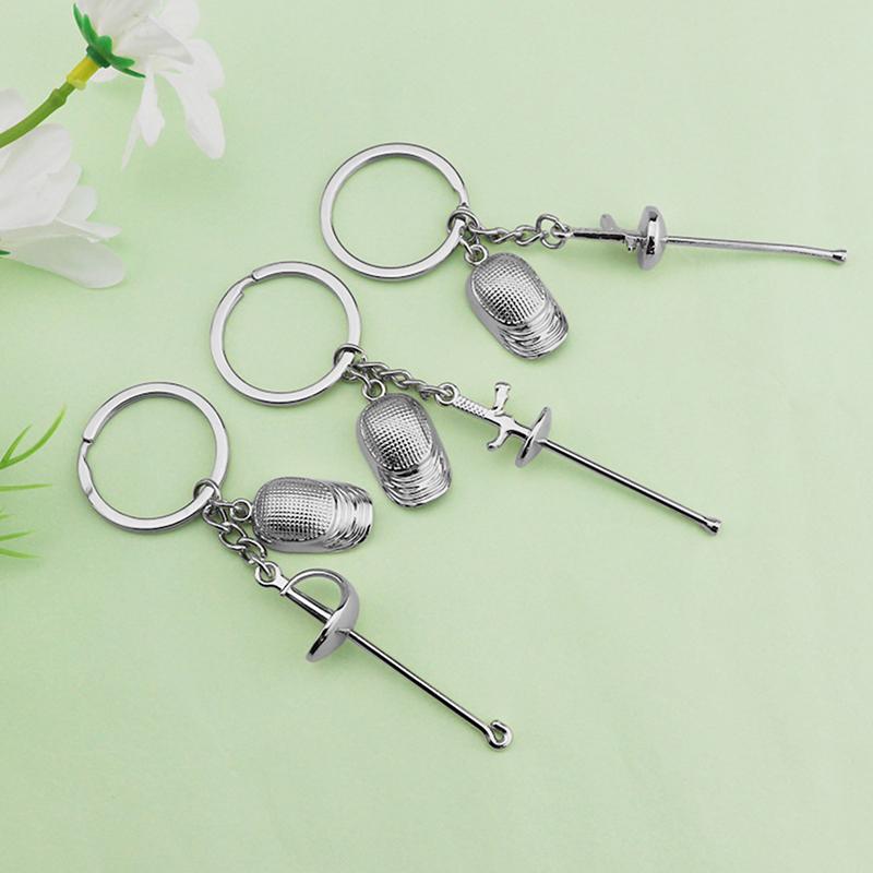 Metal Fencing Keychain Games Souvenirs Decoration Pendant Handbag Charm Car Key Ring Bag Purse Pednant Fencing Sport Fans